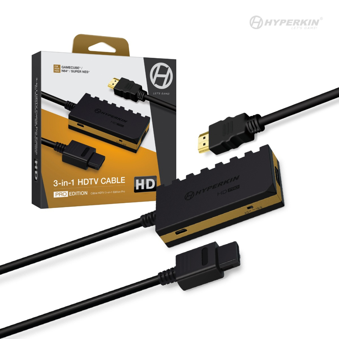 3-in-1 720P HDTV Cable for Gamecube/N64/SNES PRO EDITION - Hyperkin (Y4)